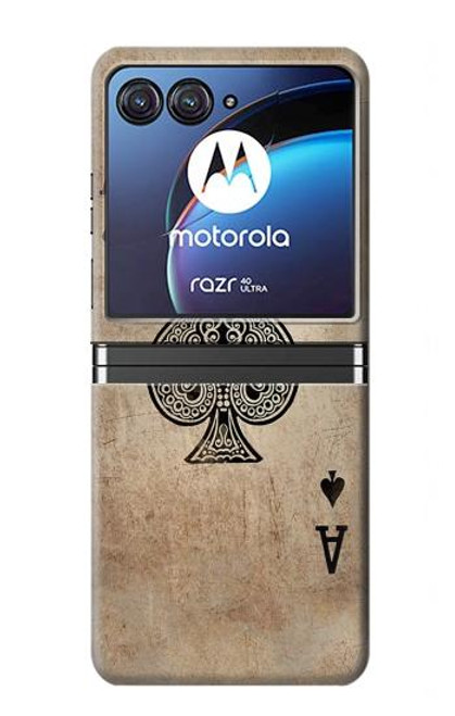 S2928 Vintage Spades Ace Card Case For Motorola Razr 40 Ultra