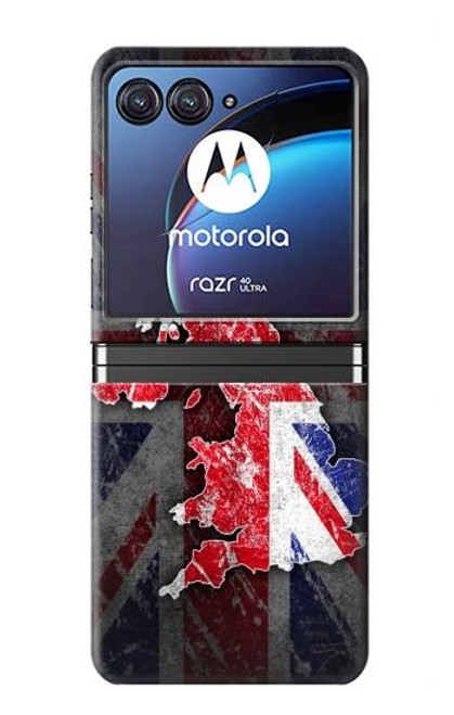 S2936 UK British Flag Map Case For Motorola Razr 40 Ultra