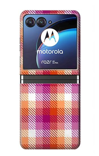 S3941 LGBT Lesbian Pride Flag Plaid Case For Motorola Razr 40 Ultra