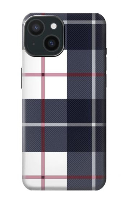 S3452 Plaid Fabric Pattern Case For iPhone 15