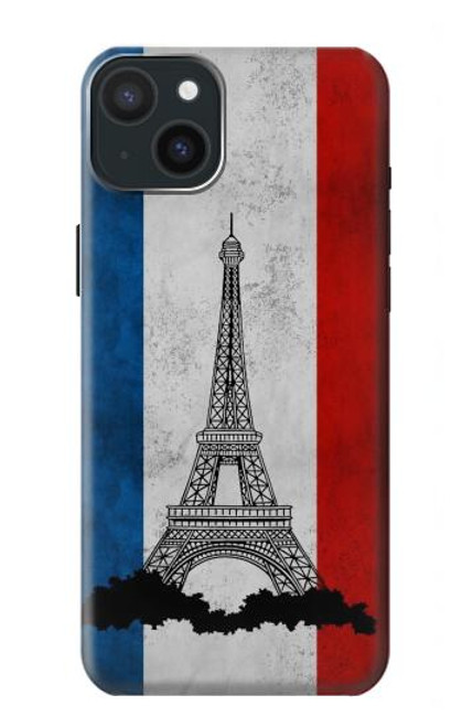 S2859 Vintage France Flag Eiffel Tower Case For iPhone 15 Plus
