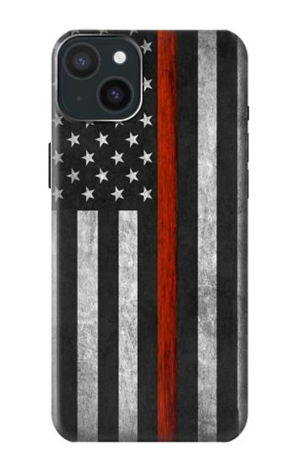 S3472 Firefighter Thin Red Line Flag Case For iPhone 15 Plus