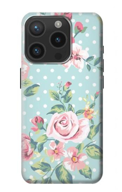 S3494 Vintage Rose Polka Dot Case For iPhone 15 Pro