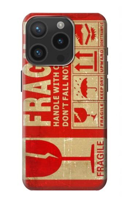 S3552 Vintage Fragile Label Art Case For iPhone 15 Pro