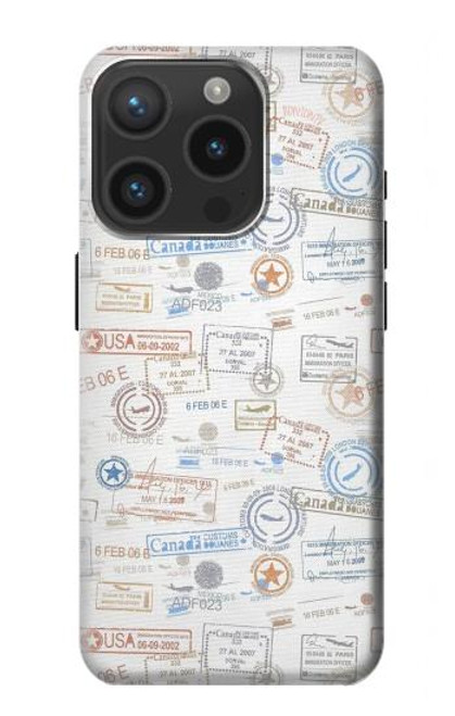 S3903 Travel Stamps Case For iPhone 15 Pro