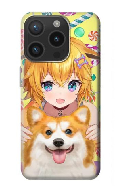 S3918 Baby Corgi Dog Corgi Girl Candy Case For iPhone 15 Pro