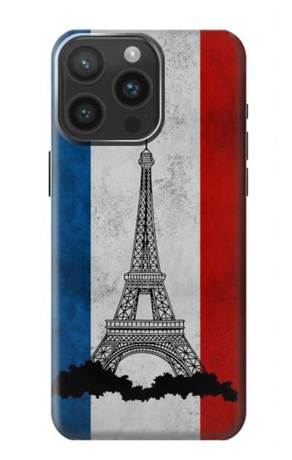 S2859 Vintage France Flag Eiffel Tower Case For iPhone 15 Pro Max