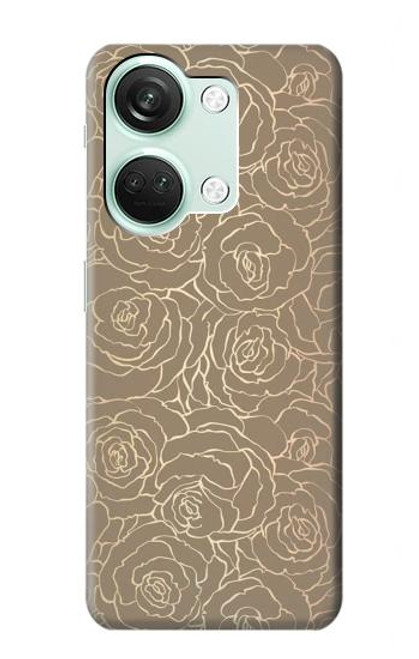 S3466 Gold Rose Pattern Case For OnePlus Nord 3