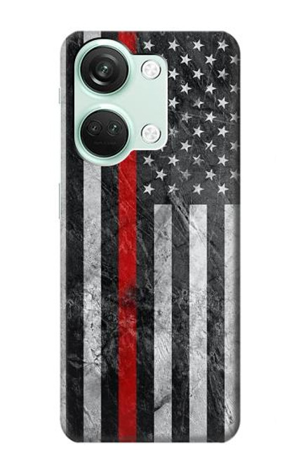 S3687 Firefighter Thin Red Line American Flag Case For OnePlus Nord 3