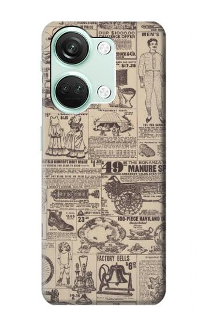 S3819 Retro Vintage Paper Case For OnePlus Nord 3