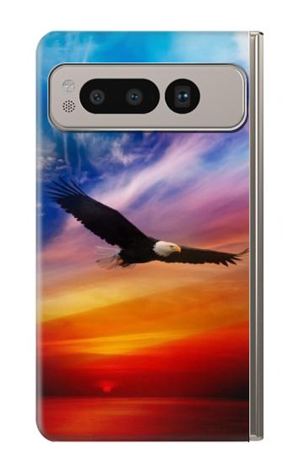 S3841 Bald Eagle Flying Colorful Sky Case For Google Pixel Fold