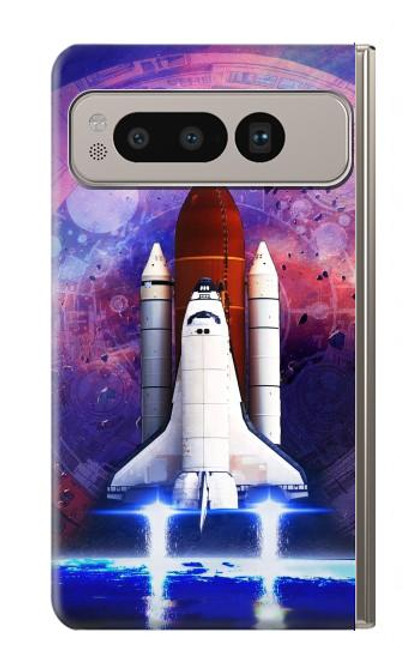 S3913 Colorful Nebula Space Shuttle Case For Google Pixel Fold