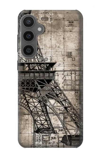 S3416 Eiffel Tower Blueprint Case For Samsung Galaxy S23 FE