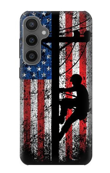 S3803 Electrician Lineman American Flag Case For Samsung Galaxy S23 FE