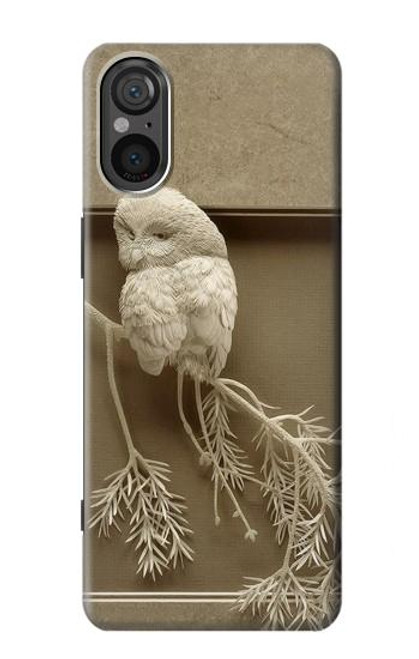 S1386 Paper Sculpture Owl Case For Sony Xperia 5 V