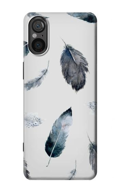 S3085 Feather Paint Pattern Case For Sony Xperia 5 V