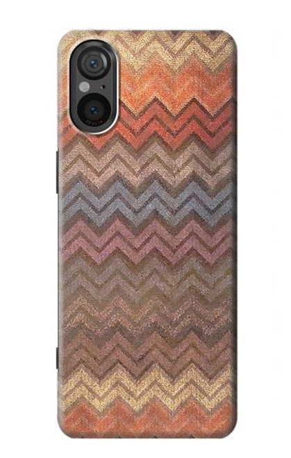S3752 Zigzag Fabric Pattern Graphic Printed Case For Sony Xperia 5 V