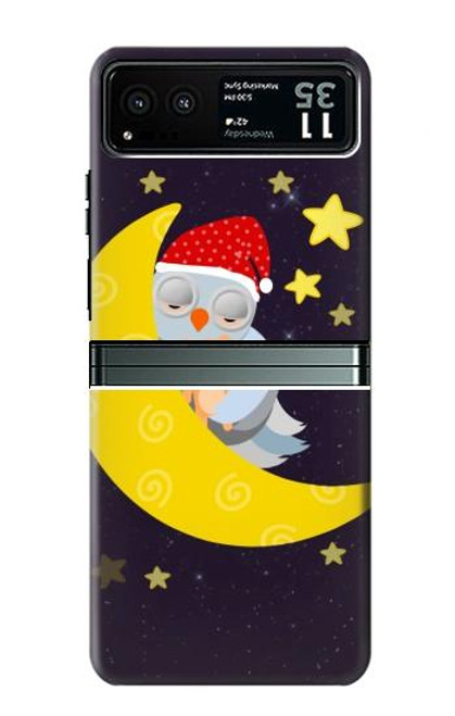 S2849 Cute Sleepy Owl Moon Night Case For Motorola Razr 40