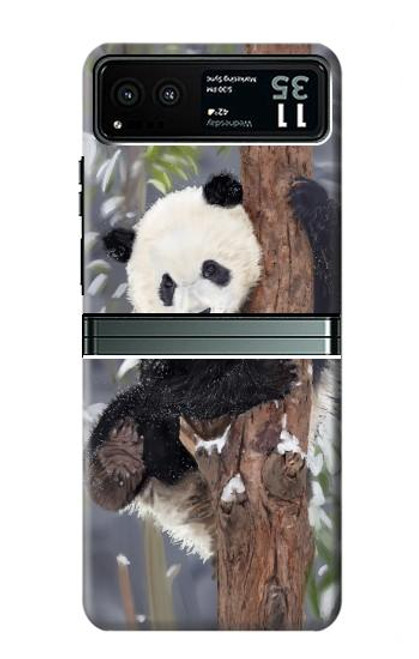 S3793 Cute Baby Panda Snow Painting Case For Motorola Razr 40