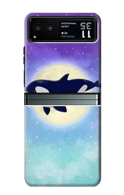 S3807 Killer Whale Orca Moon Pastel Fantasy Case For Motorola Razr 40