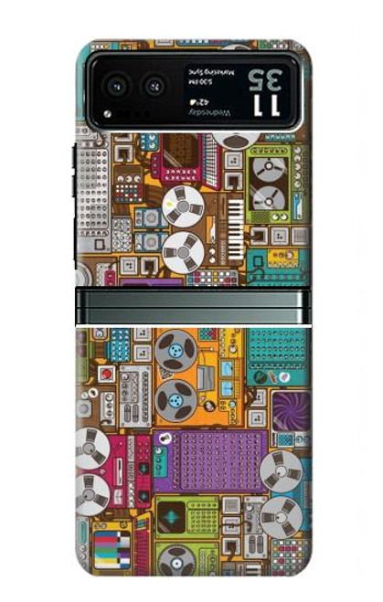 S3879 Retro Music Doodle Case For Motorola Razr 40