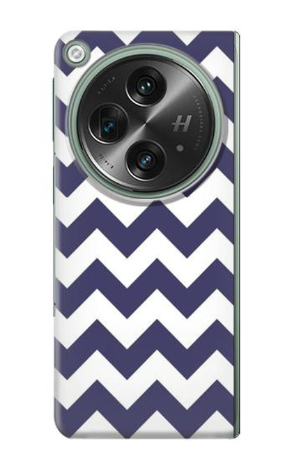 S2345 Navy Blue Shavron Zig Zag Pattern Case For OnePlus OPEN