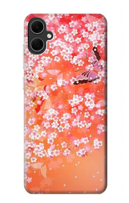 S2543 Japanese Kimono Style Flower Pattern Case For Samsung Galaxy A05
