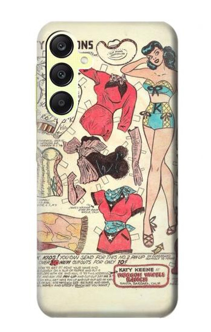 S3820 Vintage Cowgirl Fashion Paper Doll Case For Samsung Galaxy A25 5G