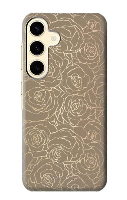 S3466 Gold Rose Pattern Case For Samsung Galaxy S24