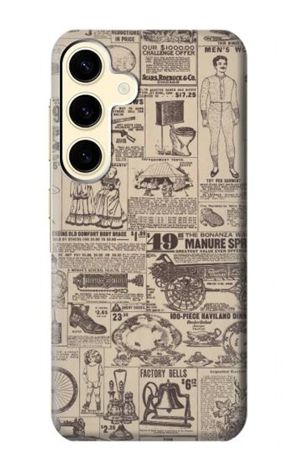 S3819 Retro Vintage Paper Case For Samsung Galaxy S24