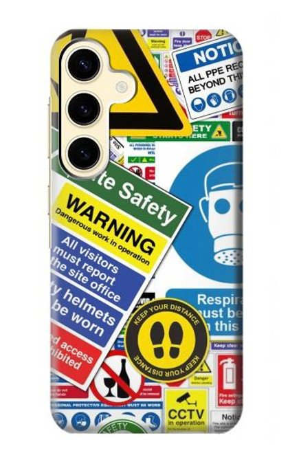 S3960 Safety Signs Sticker Collage Case For Samsung Galaxy S24