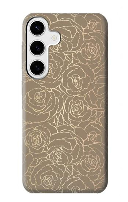S3466 Gold Rose Pattern Case For Samsung Galaxy S24 Plus