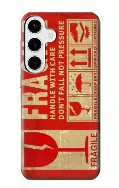 S3552 Vintage Fragile Label Art Case For Samsung Galaxy S24 Plus