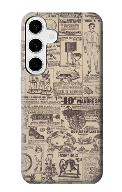 S3819 Retro Vintage Paper Case For Samsung Galaxy S24 Plus