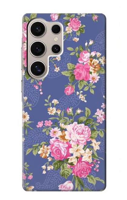 S3265 Vintage Flower Pattern Case For Samsung Galaxy S24 Ultra