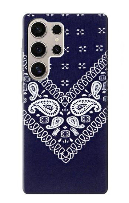 S3357 Navy Blue Bandana Pattern Case For Samsung Galaxy S24 Ultra