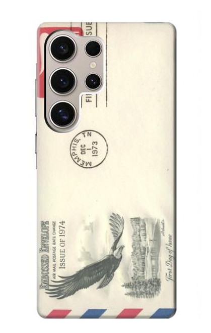 S3551 Vintage Airmail Envelope Art Case For Samsung Galaxy S24 Ultra