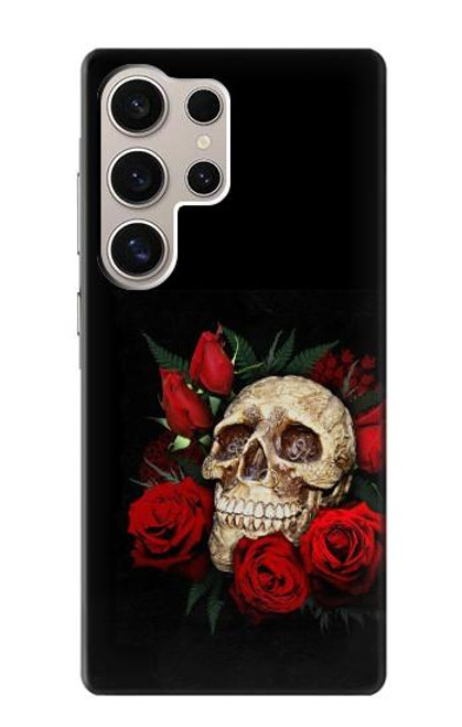 S3753 Dark Gothic Goth Skull Roses Case For Samsung Galaxy S24 Ultra