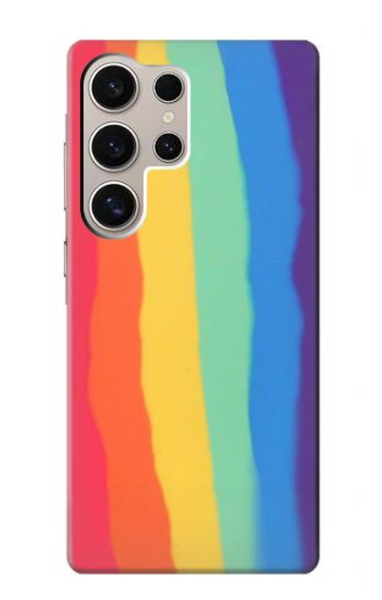 S3799 Cute Vertical Watercolor Rainbow Case For Samsung Galaxy S24 Ultra