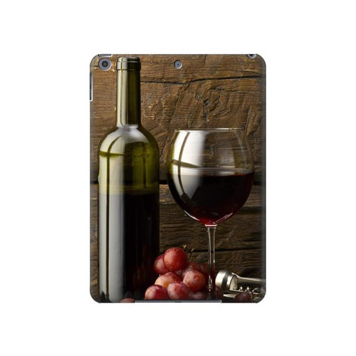 S1316 Grapes Bottle and Glass of Red Wine Hard Case For iPad 10.2 (2021,2020,2019), iPad 9 8 7