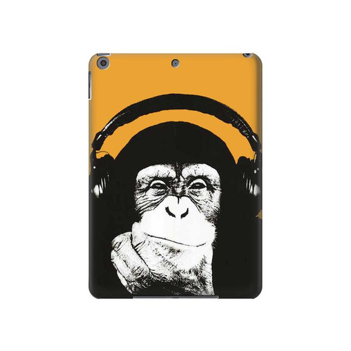 S2324 Funny Monkey with Headphone Pop Music Hard Case For iPad 10.2 (2021,2020,2019), iPad 9 8 7