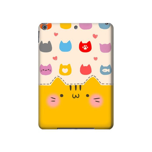 S2442 Cute Cat Cartoon Funny Hard Case For iPad 10.2 (2021,2020,2019), iPad 9 8 7