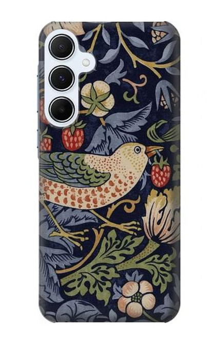 S3791 William Morris Strawberry Thief Fabric Case For Samsung Galaxy A55 5G