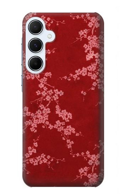 S3817 Red Floral Cherry blossom Pattern Case For Samsung Galaxy A55 5G