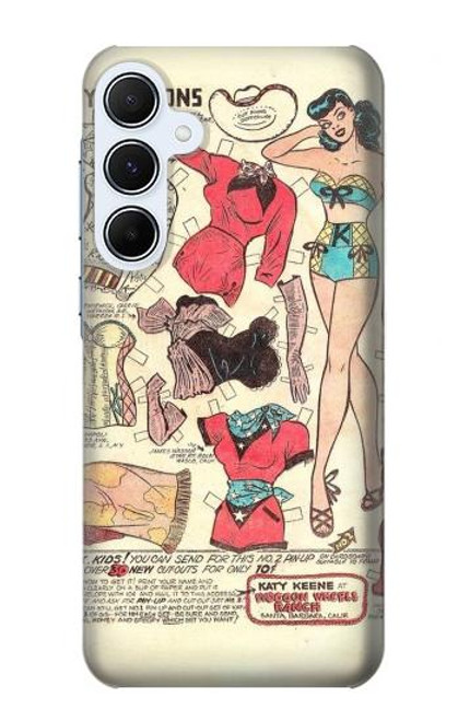 S3820 Vintage Cowgirl Fashion Paper Doll Case For Samsung Galaxy A55 5G