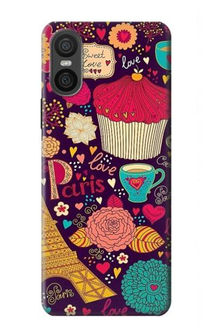 S2353 Paris Cartoon Vintage Pattern Case For Sony Xperia 10 VI