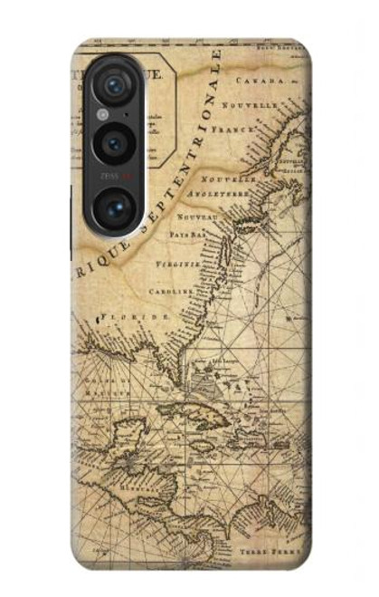 S2506 Exploration North America Map Case For Sony Xperia 1 VI