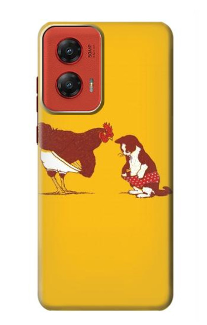 S1093 Rooster and Cat Joke Case For Motorola Moto G Stylus 5G (2024)