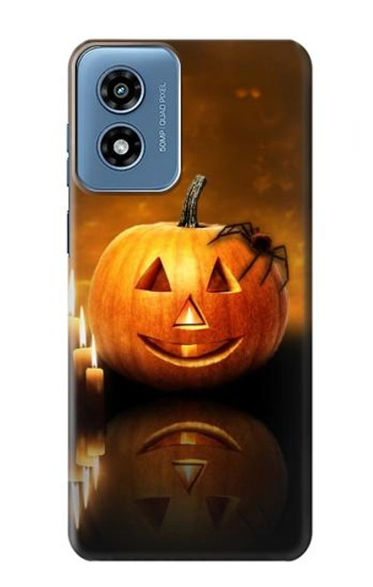 S1083 Pumpkin Spider Candles Halloween Case For Motorola Moto G Play 4G (2024)