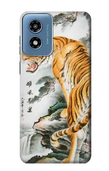 S2750 Oriental Chinese Tiger Painting Case For Motorola Moto G Play 4G (2024)